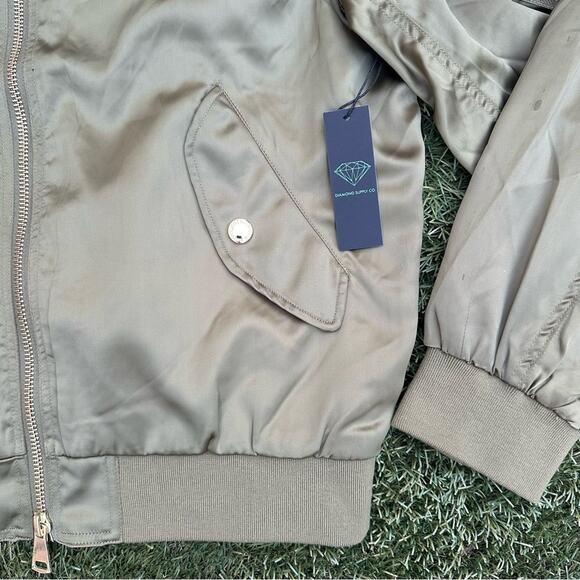 Diamond Supply Company Military Aviation Bomber Jacket Collared Military Coat L - Picture 4 of 11